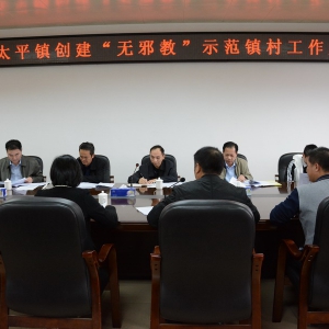 省委政法委领导到新兴县太平镇督导无邪教示范点建设工作