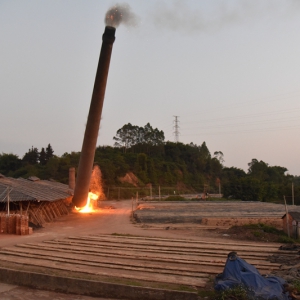 水台镇对龙华建材厂（红砖厂）的烟囱依法进行拆除