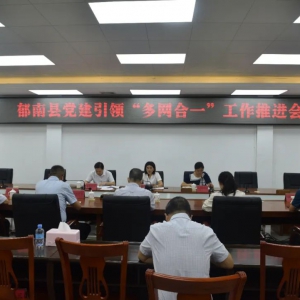郁南县召开党建引领“多网合一”工作推进会